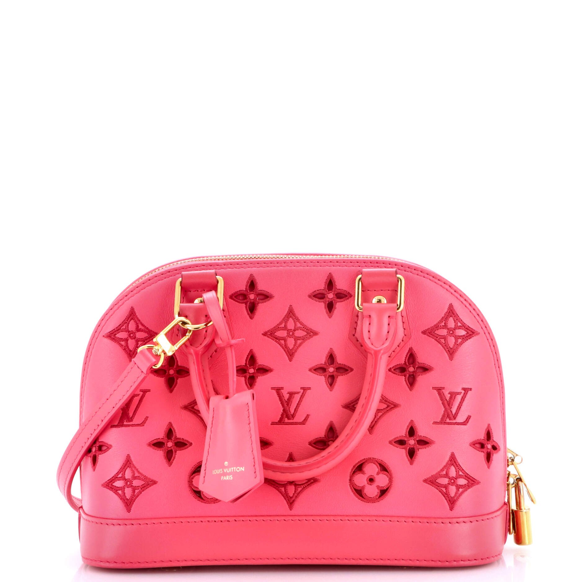 Alma Handbag Monogram Cutout Broderie Leather BB
