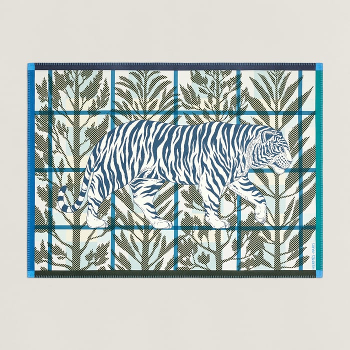 Bleu Saphir Tigre Altai Blanket