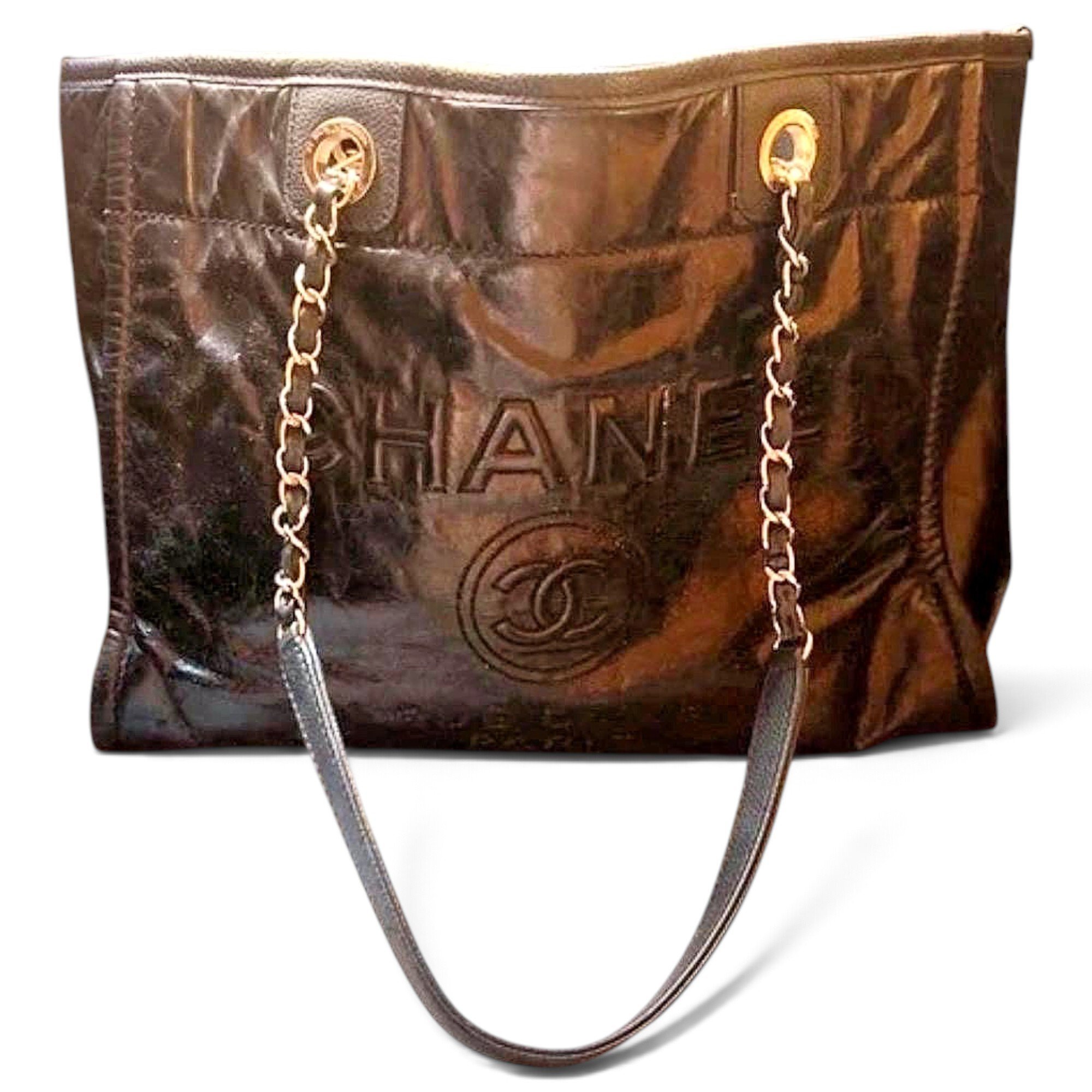 Deauville Chain leather tote