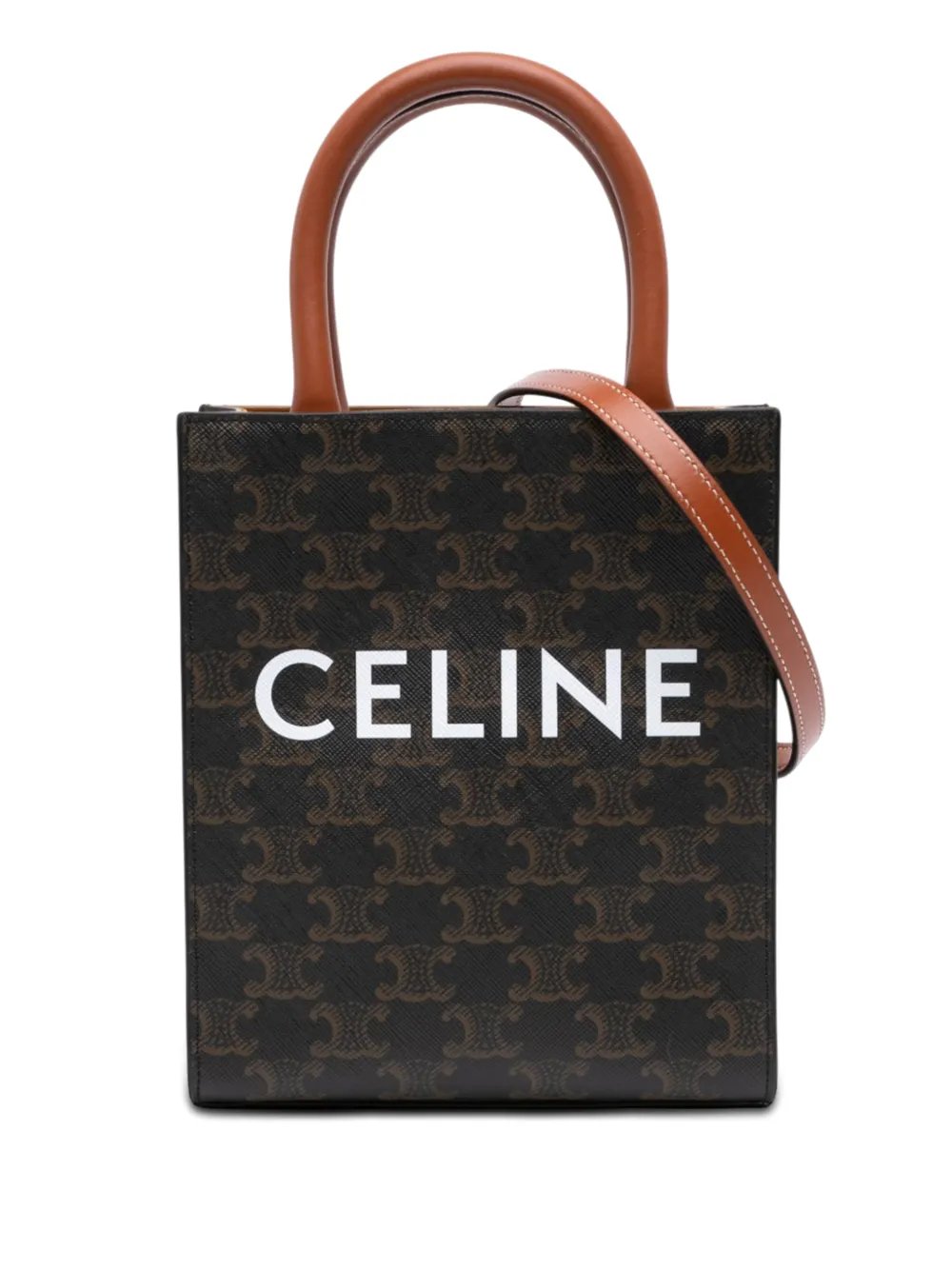 2023 Mini Triomphe Coated Canvas Vertical Cabas satchel