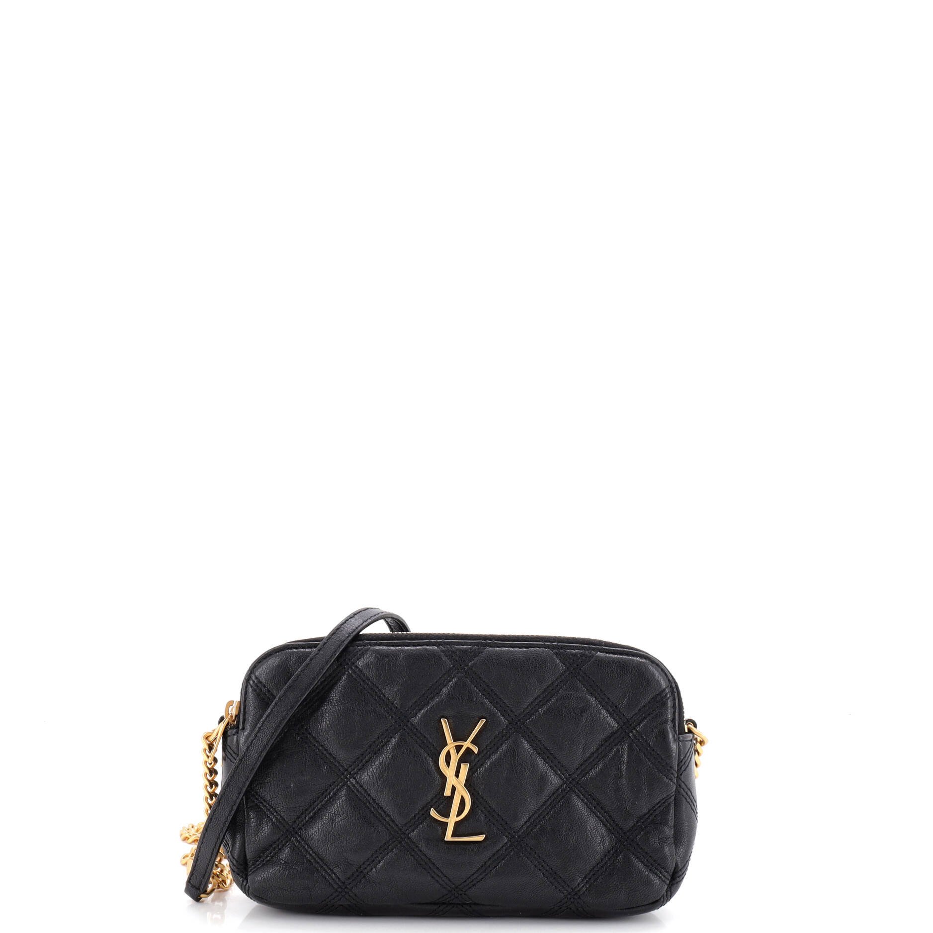 Becky Double Zip Crossbody Bag Quilted Leather Mini