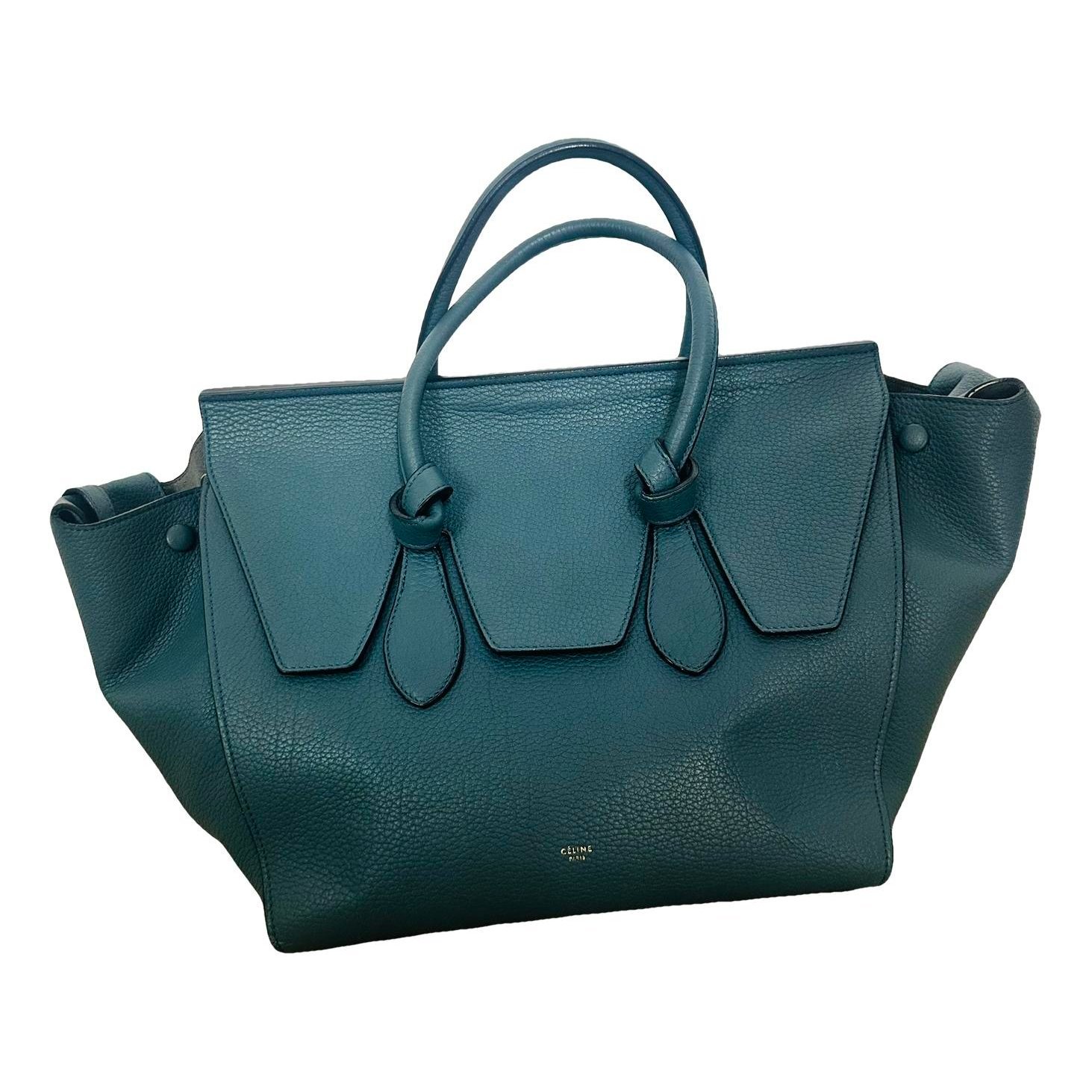 Tie leather handbag