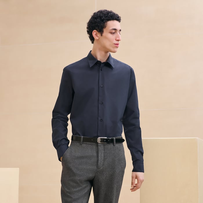 Chemise corps ajusté col Louis