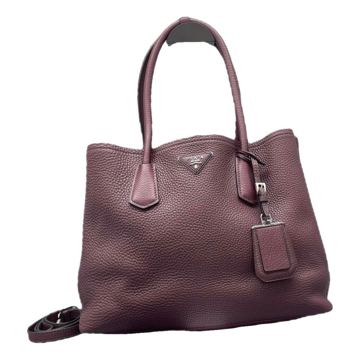 Double leather handbag