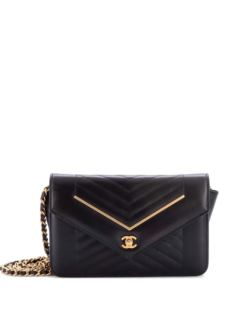 Reversed Wallet on Chain Chevron Lambskin crossbody bag