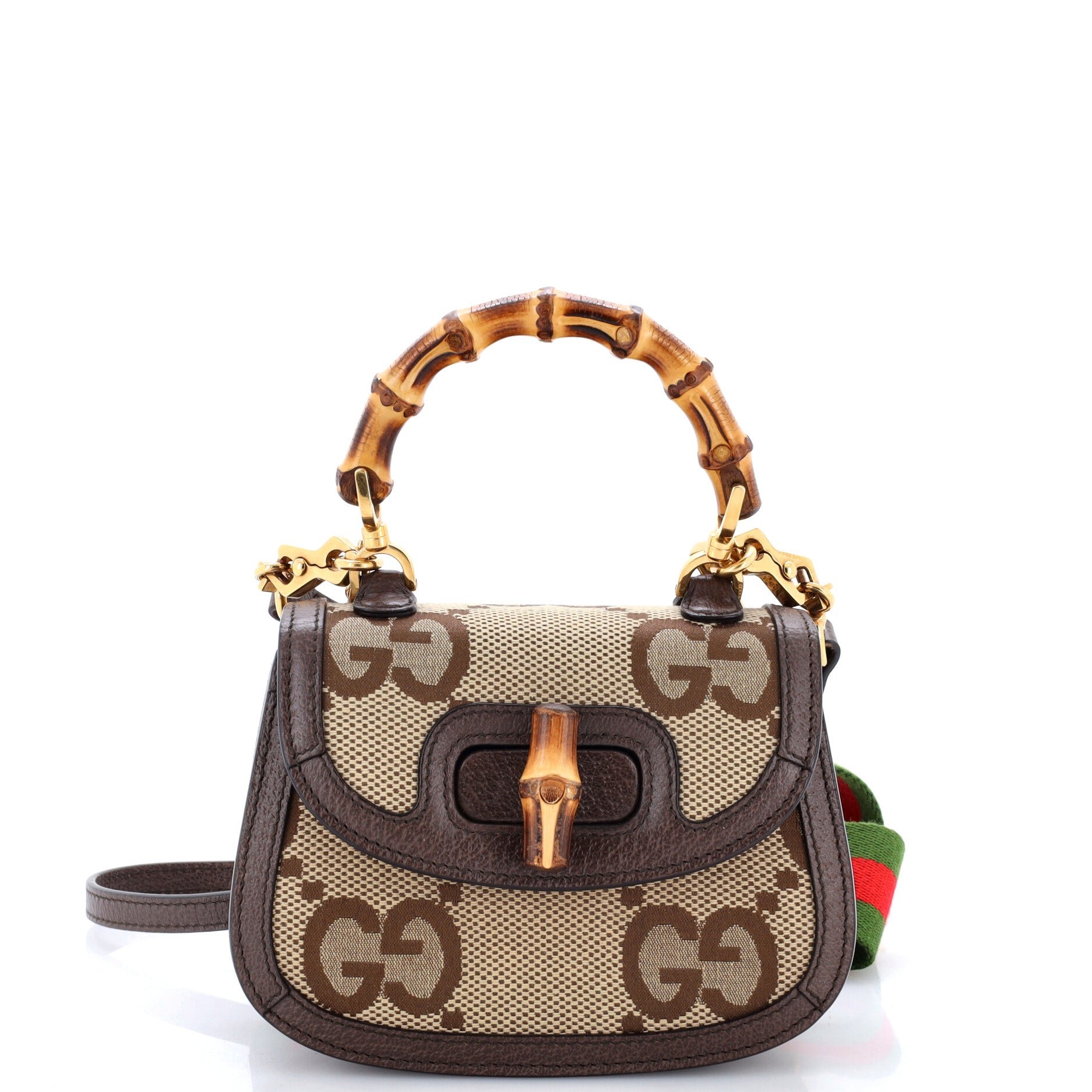 Bamboo 1947 Top Handle Bag Jumbo GG Canvas Mini
