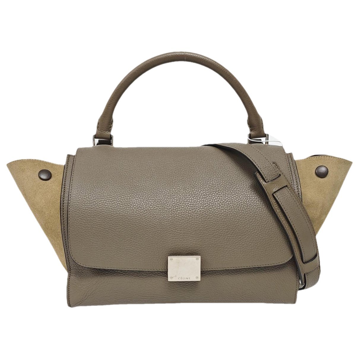 Trapèze leather handbag