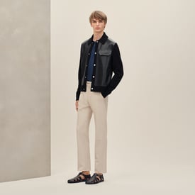 "Devant cuir" buttoned jacket