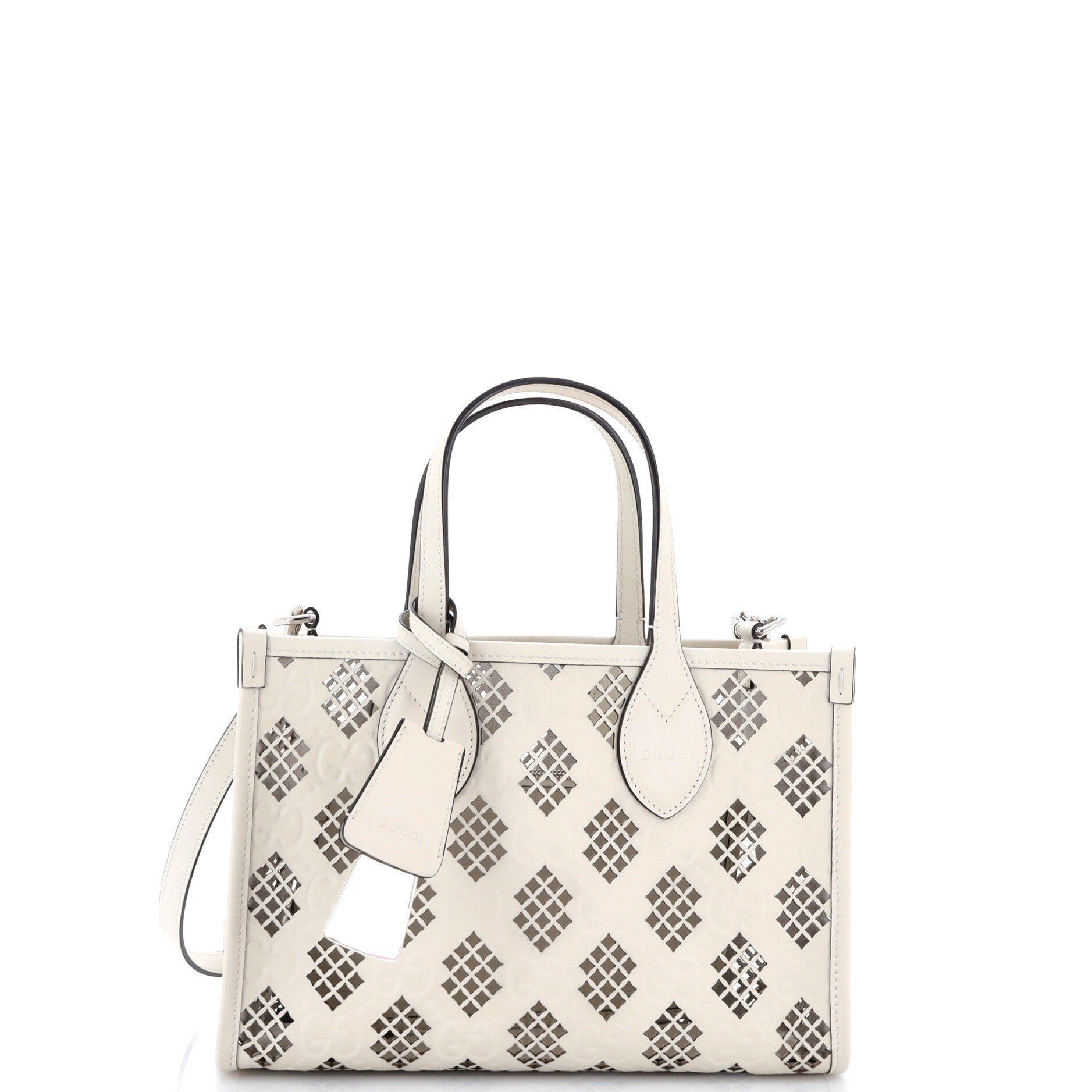 Ophidia Tote GG Debossed Laser Cut Leather Small