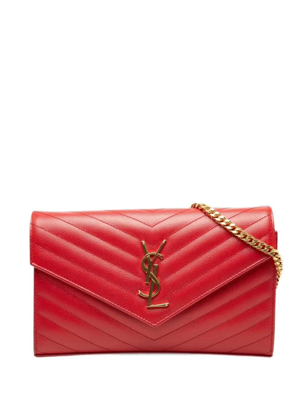 2019 Grain De Poudre Chevron Monogram Envelope Wallet on Chain crossbody bag
