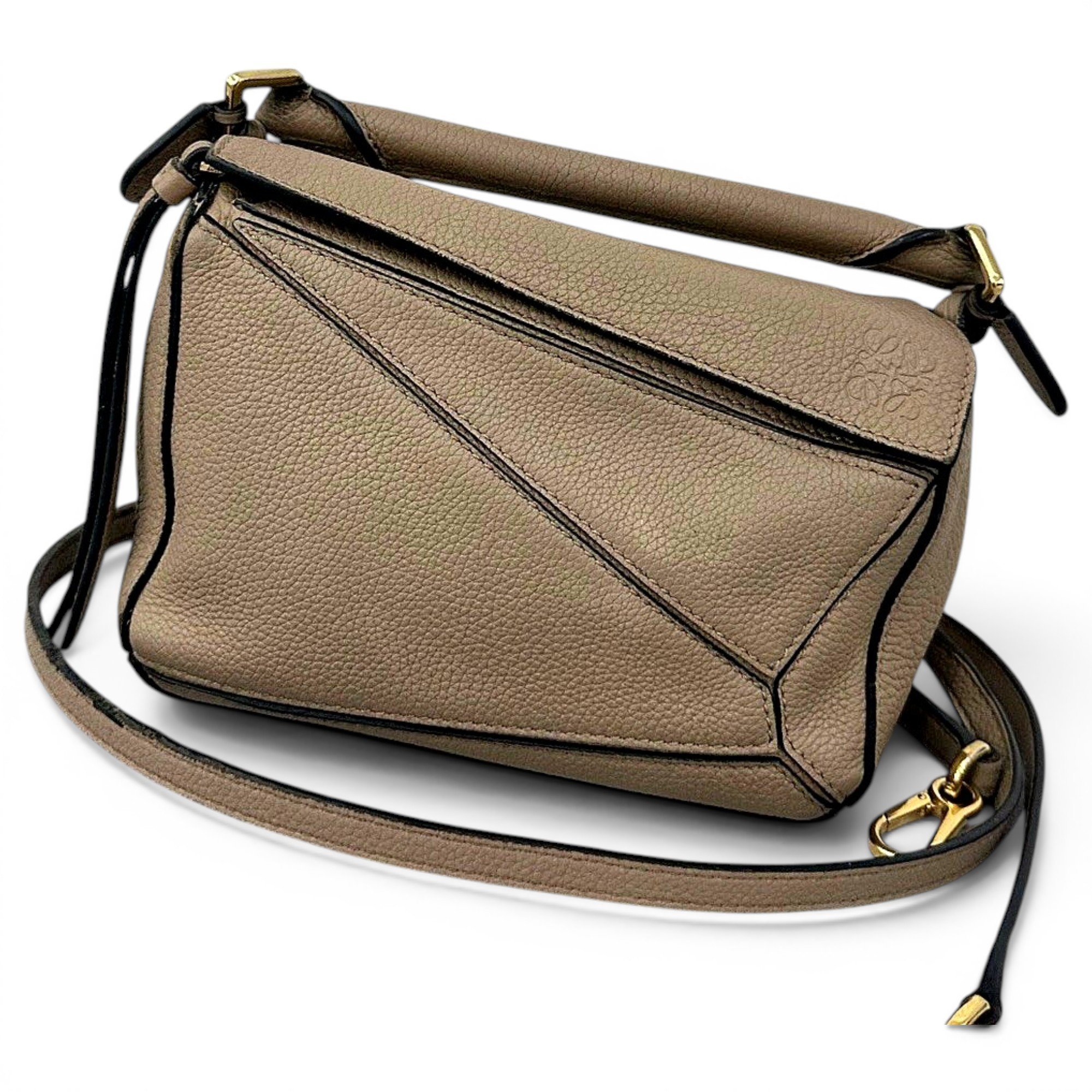 Puzzle leather handbag