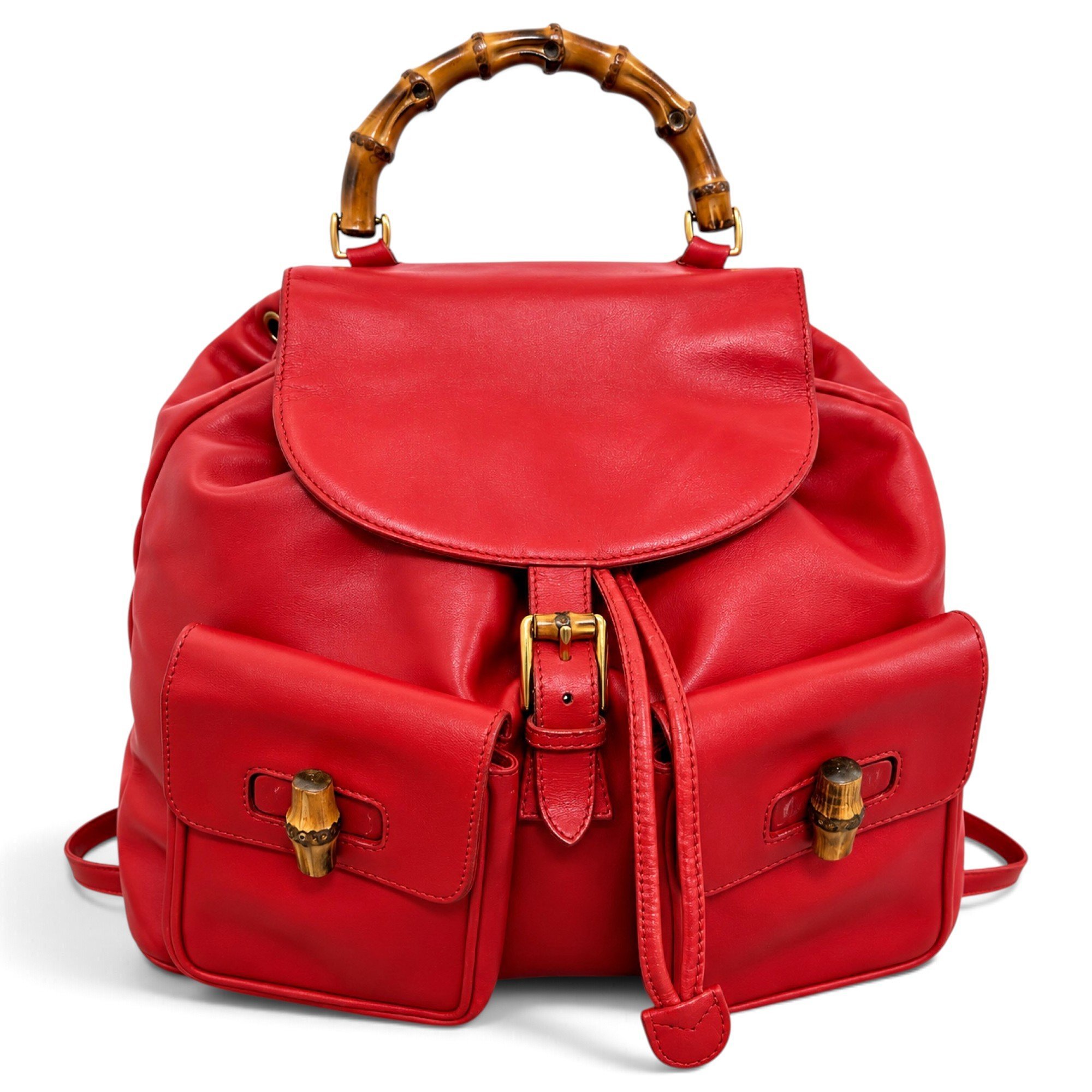 Vintage Bamboo leather backpack
