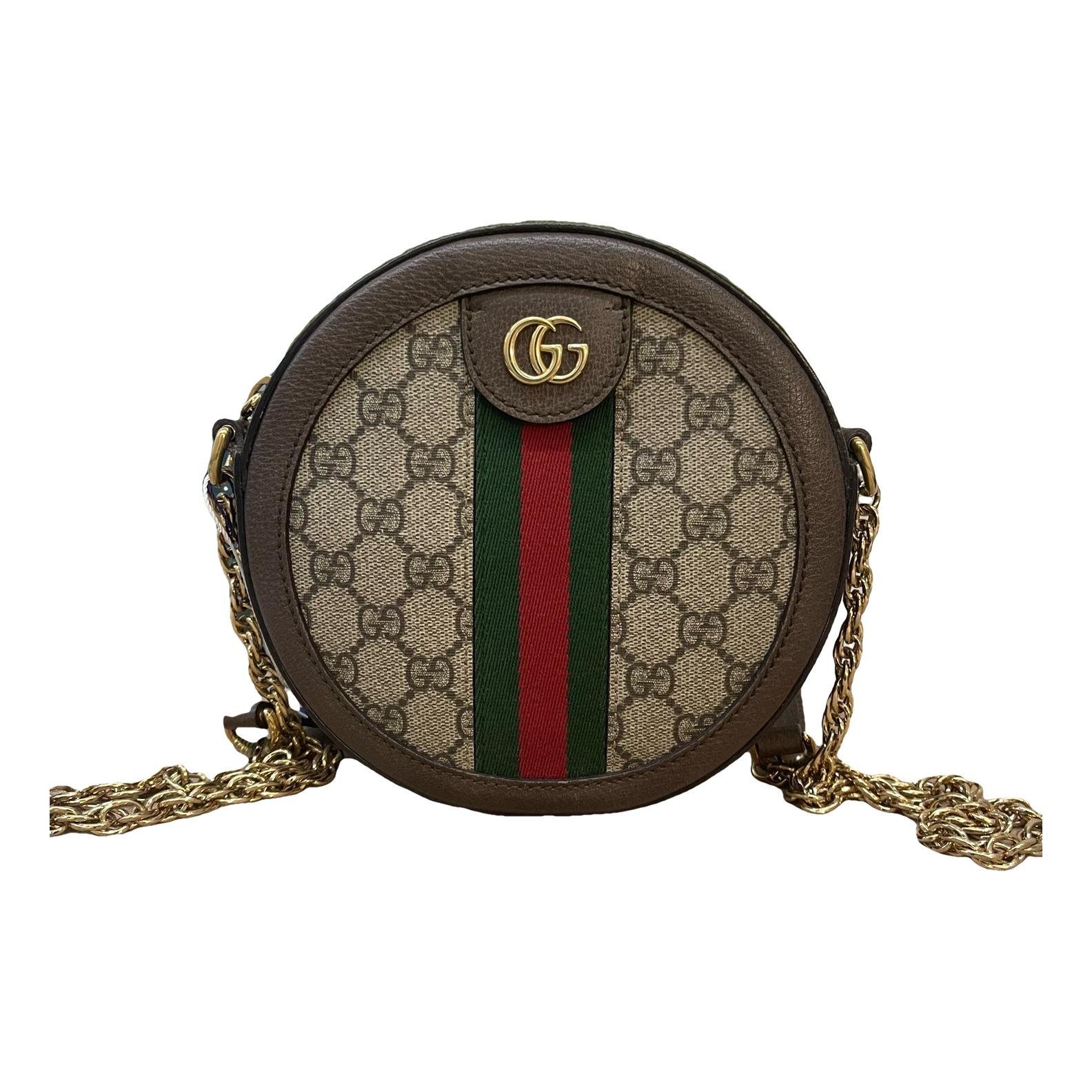 Ophidia Round leather crossbody bag