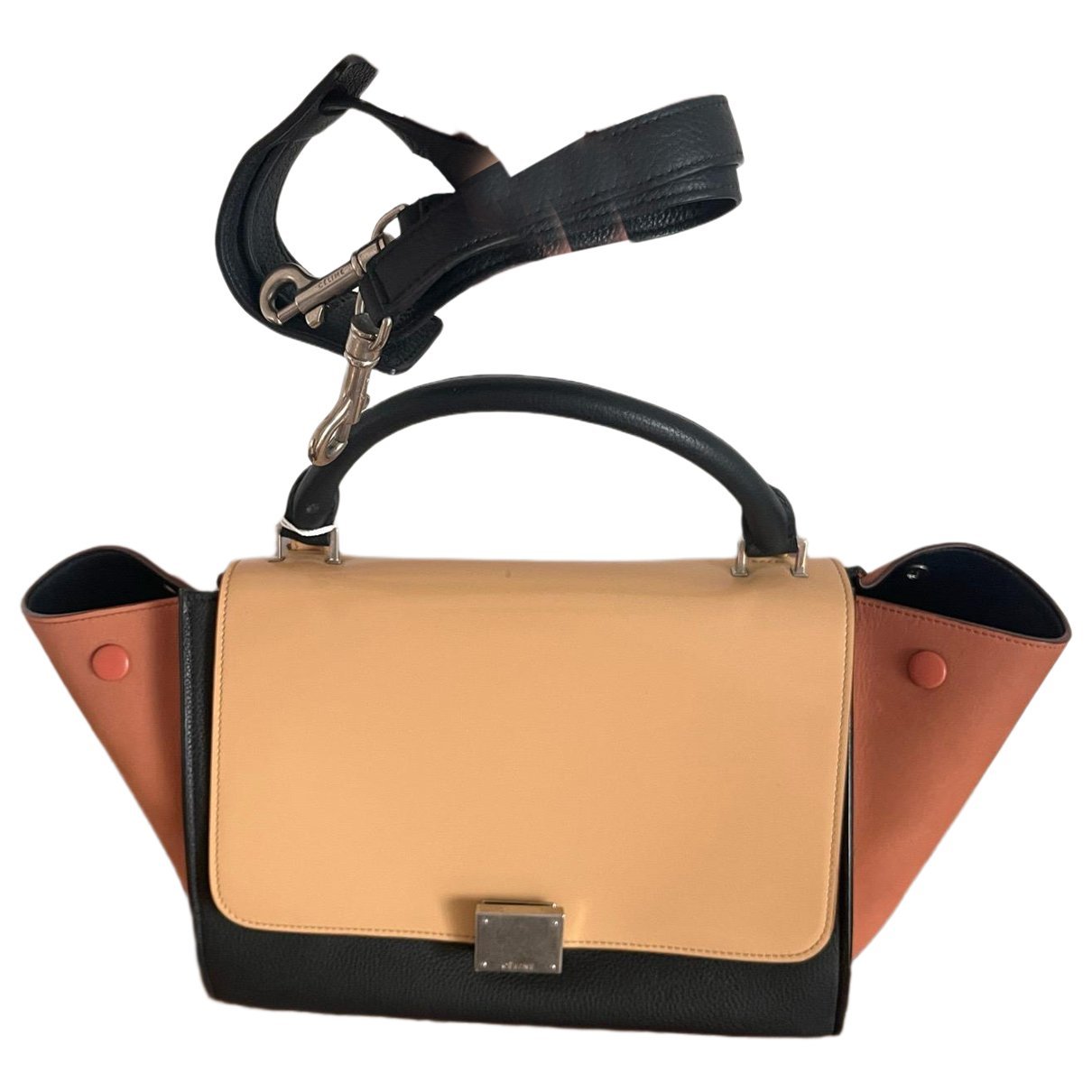 Trapèze leather handbag