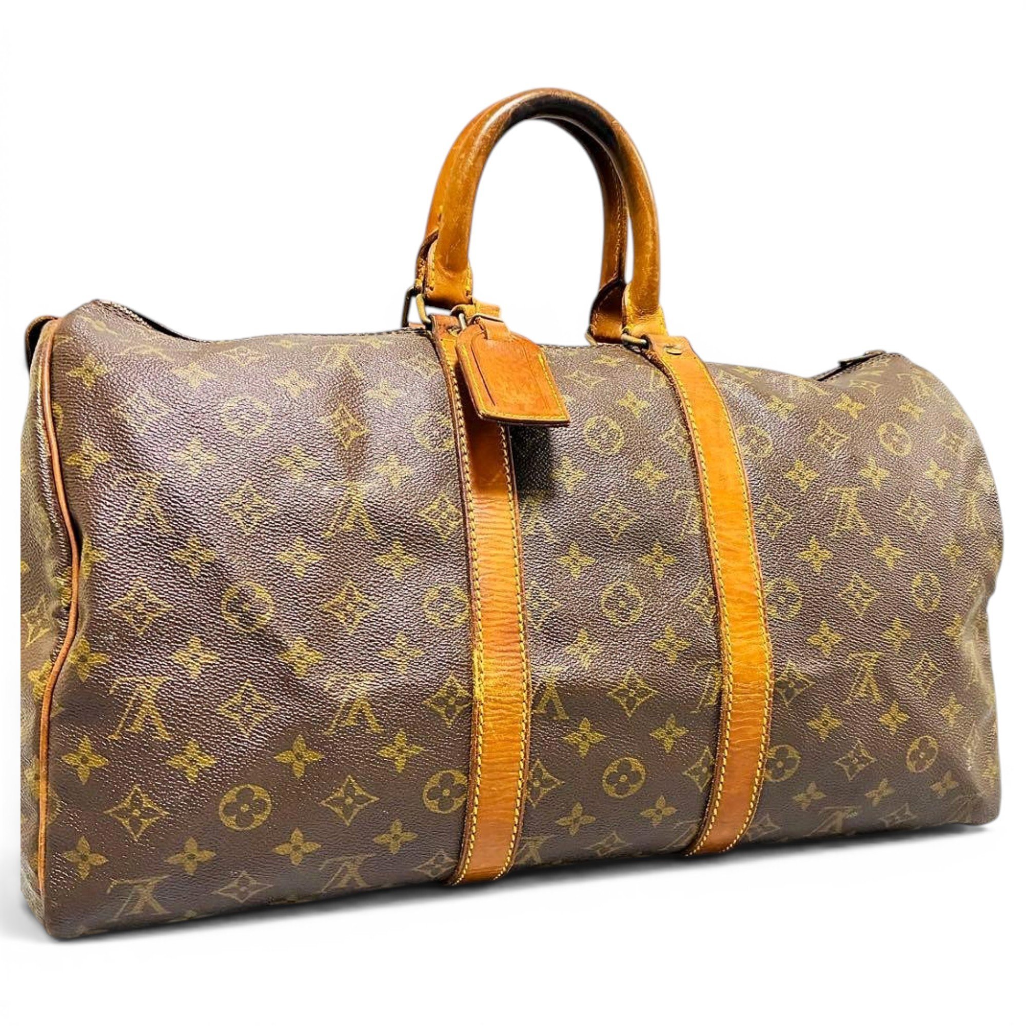 Keepall leather travel bag