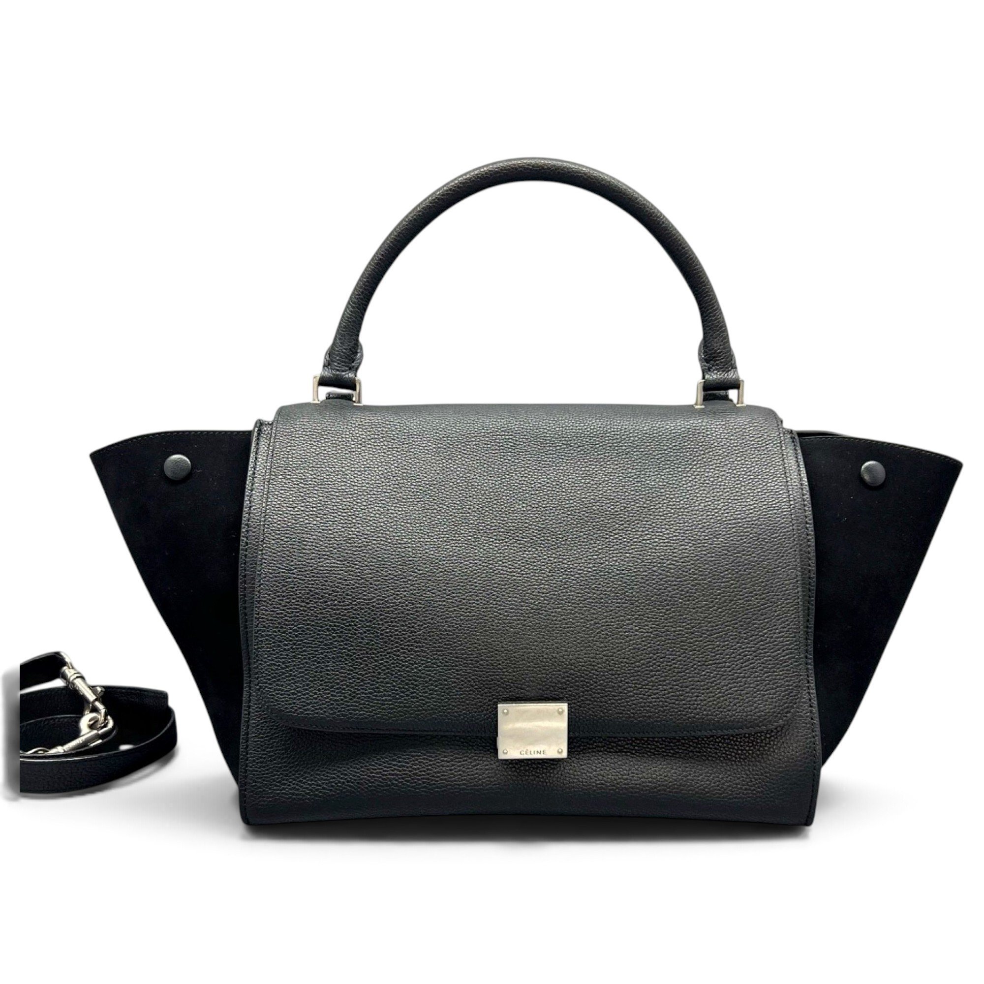 Trapèze leather handbag