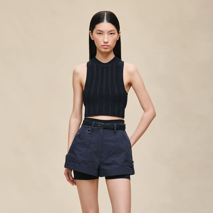 Bleu Noir Sleeveless Top