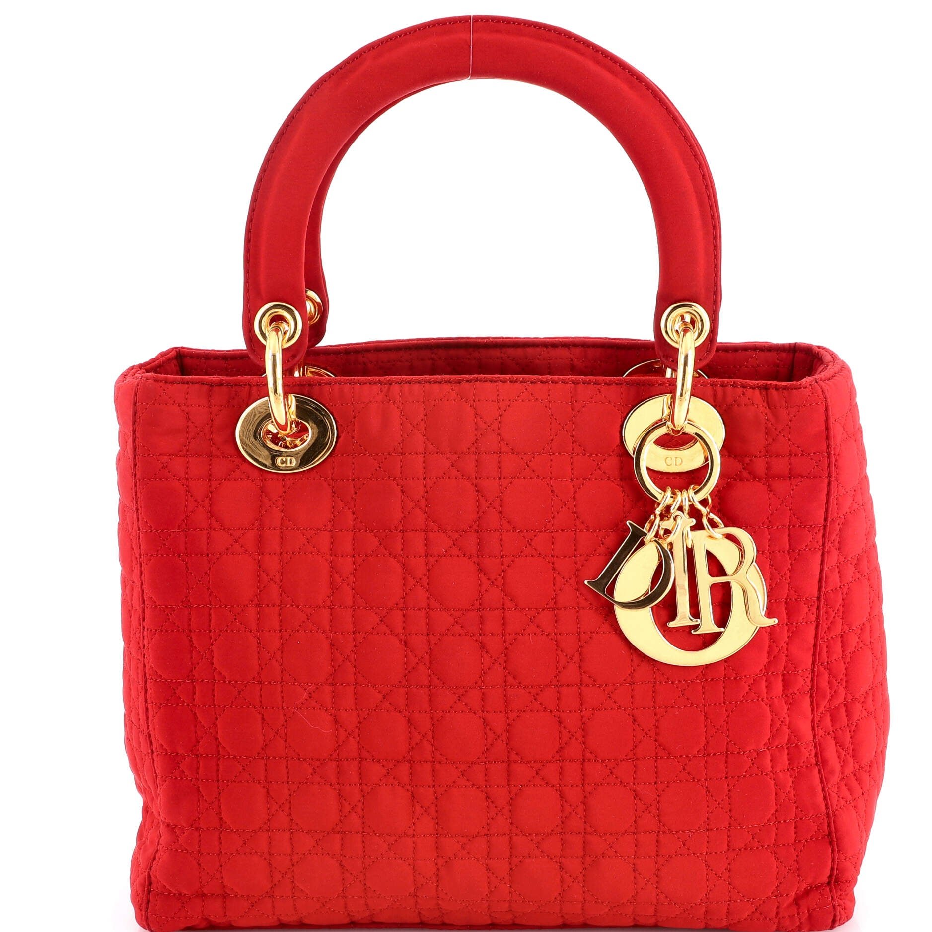 Vintage Lady Dior Bag Cannage Quilt Nylon Medium