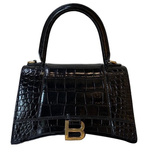 Hourglass leather handbag