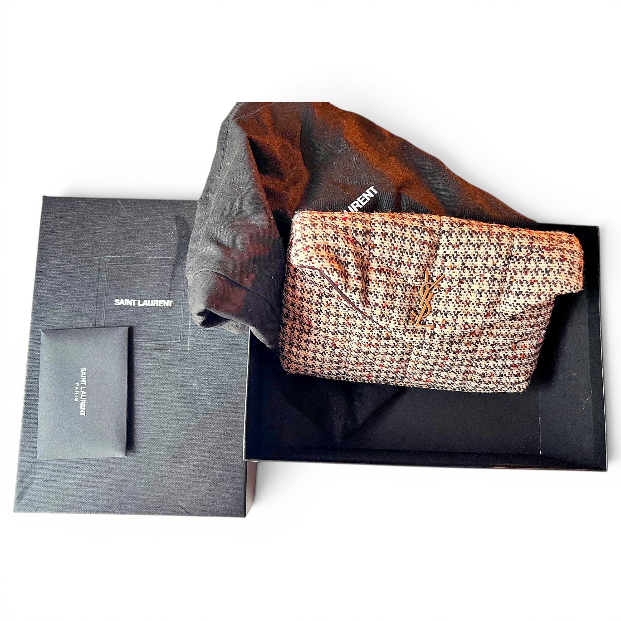 Tweed clutch bag