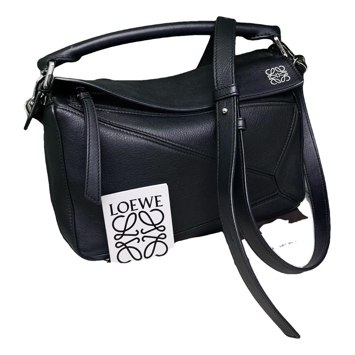 Puzzle leather handbag