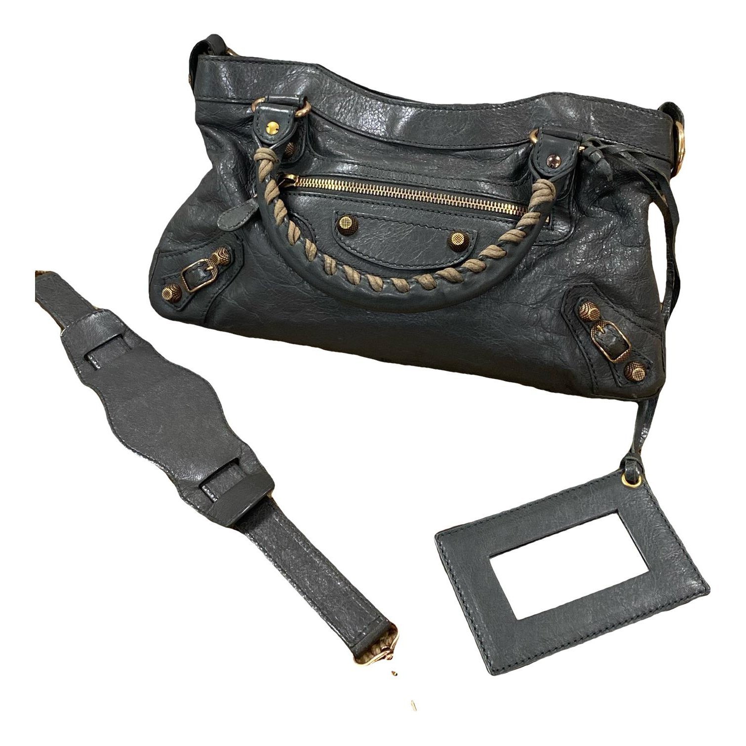 City leather handbag