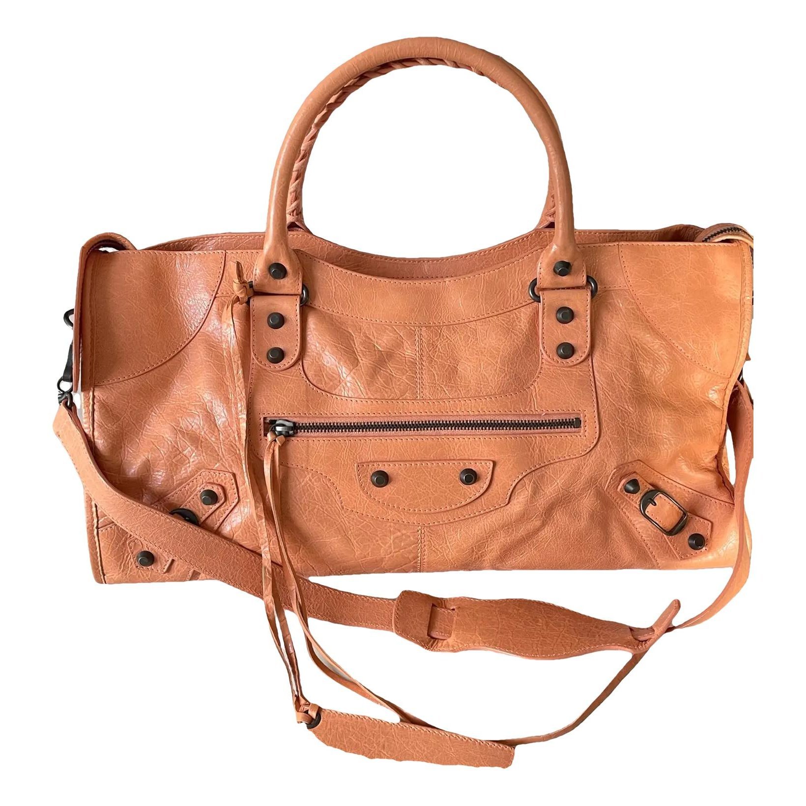 City leather handbag