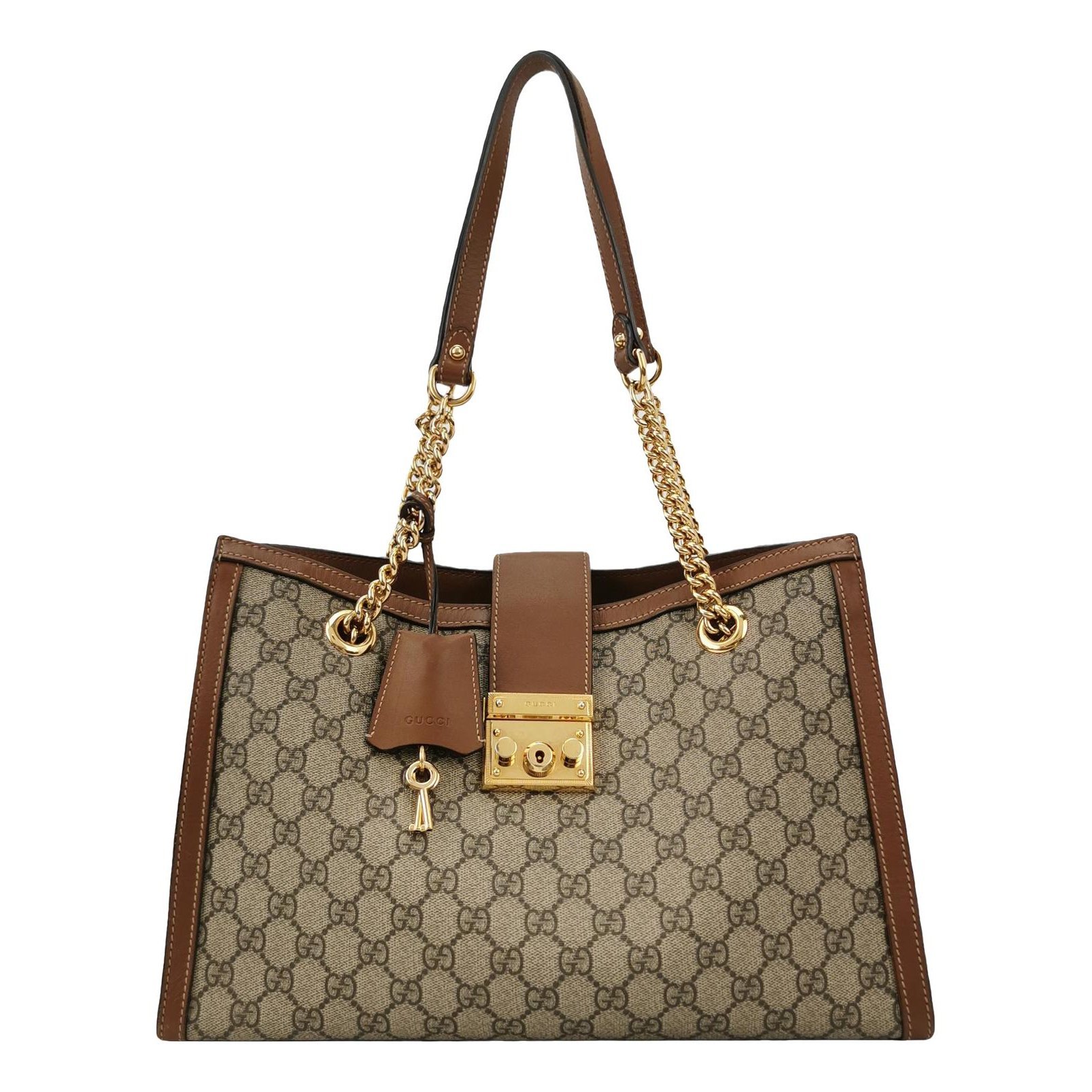 Padlock leather handbag