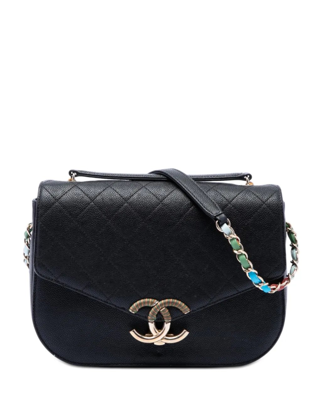 2016-2017 Paris Cuba Medium Quilted Caviar Thread Around Flap satchel