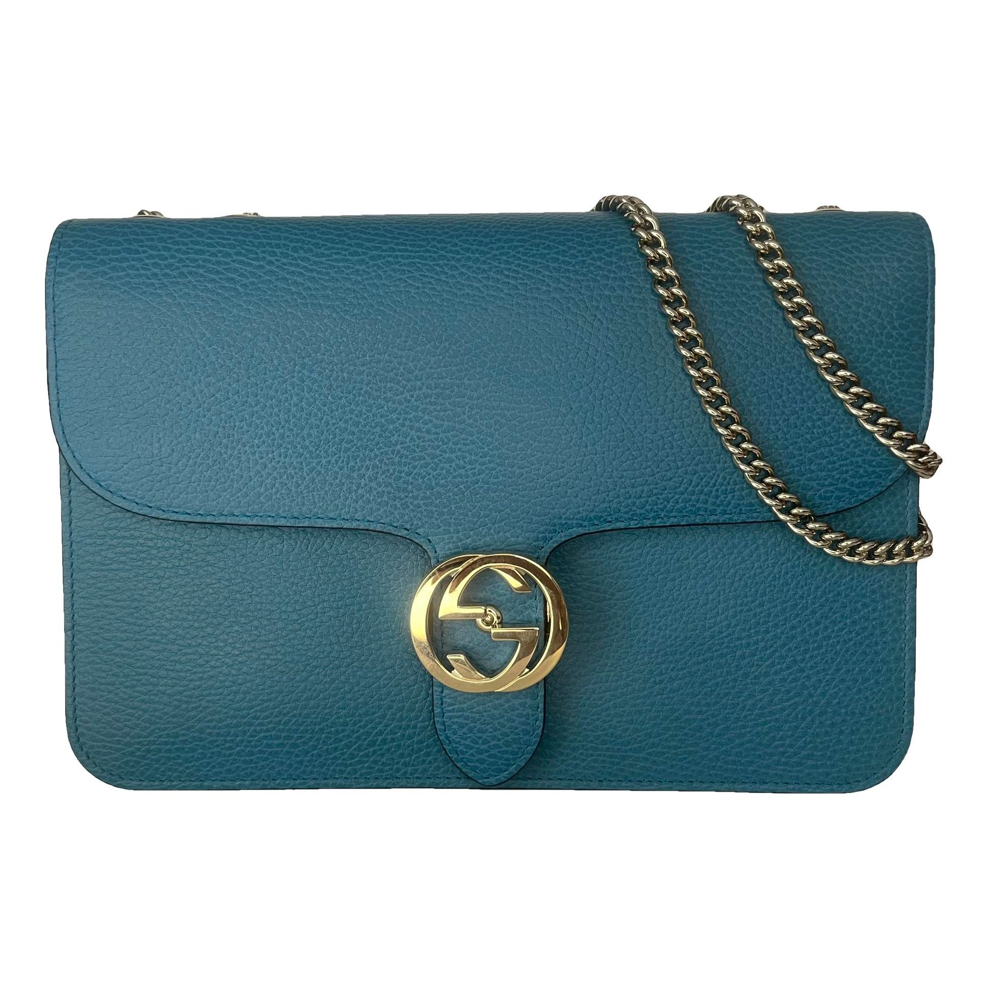 Interlocking leather handbag