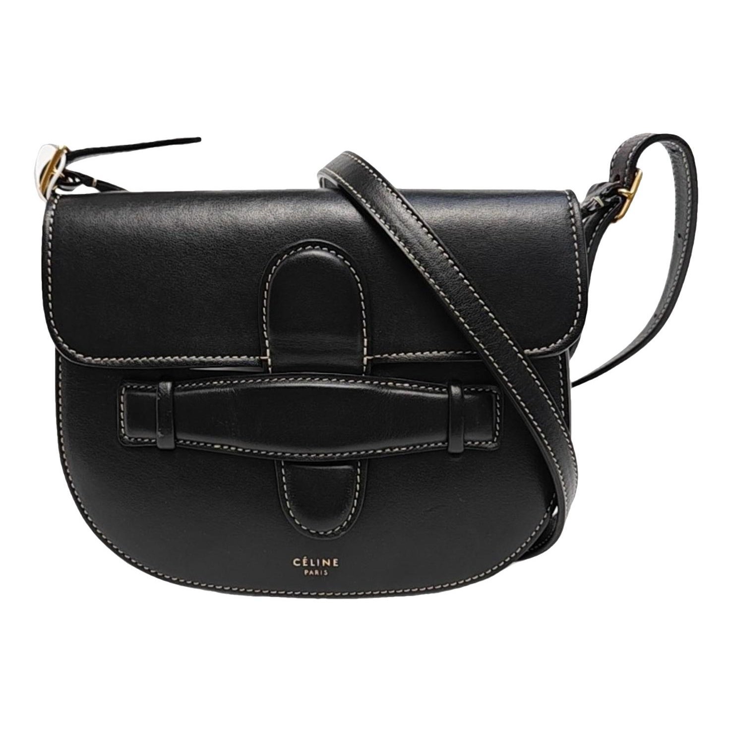 Symmetrical leather handbag