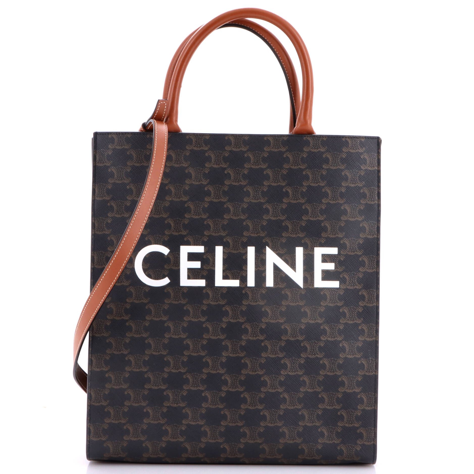 Vertical Cabas Tote Triomphe Coated Canvas Small