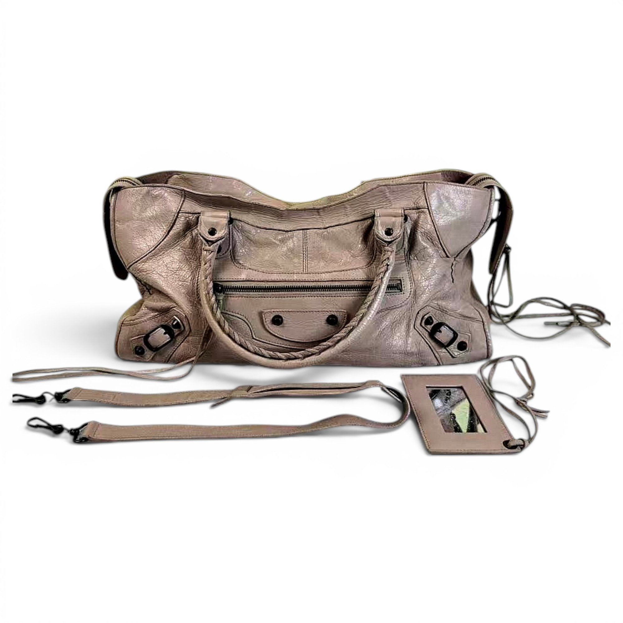 City leather handbag