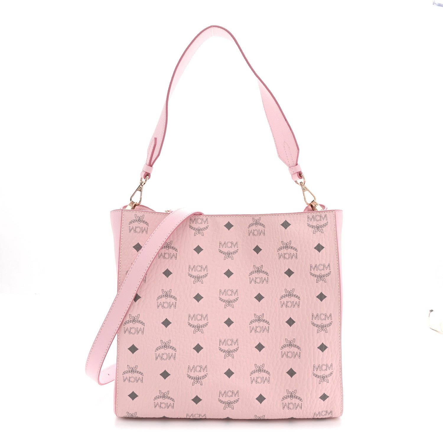 MCM Visetos Medium Aren Hobo Powder Pink
