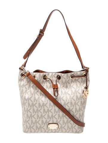 Embossed Leather Bucket Bag
