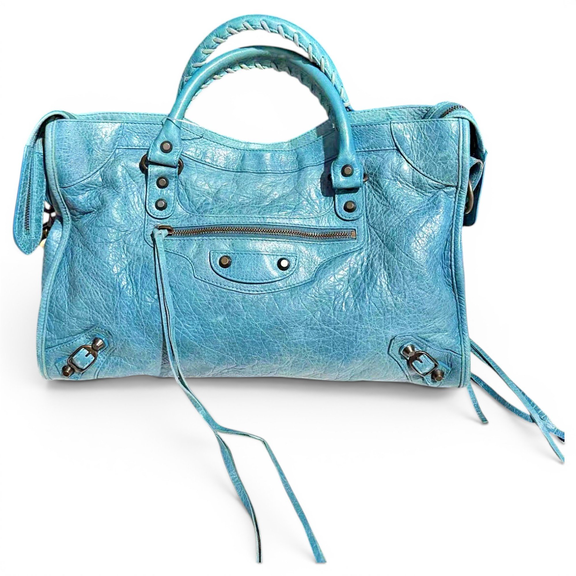 City leather handbag