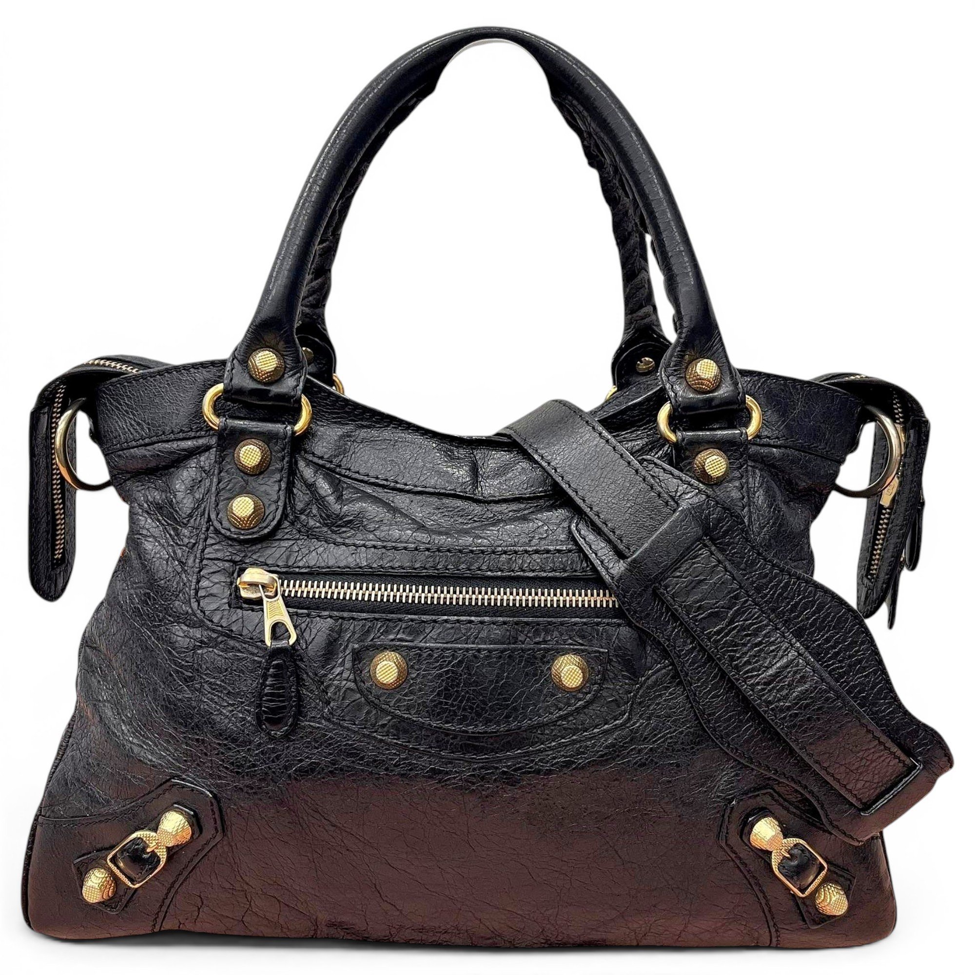 City leather handbag