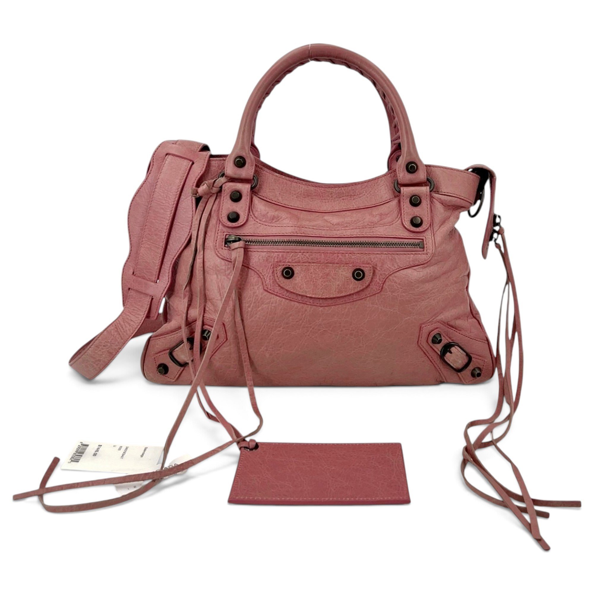 City leather handbag