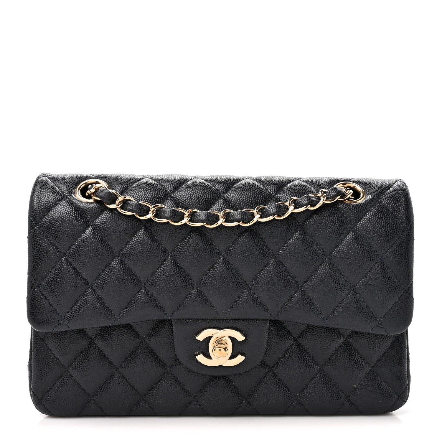 Chanel Caviar Quilted Small Double Flap Navy