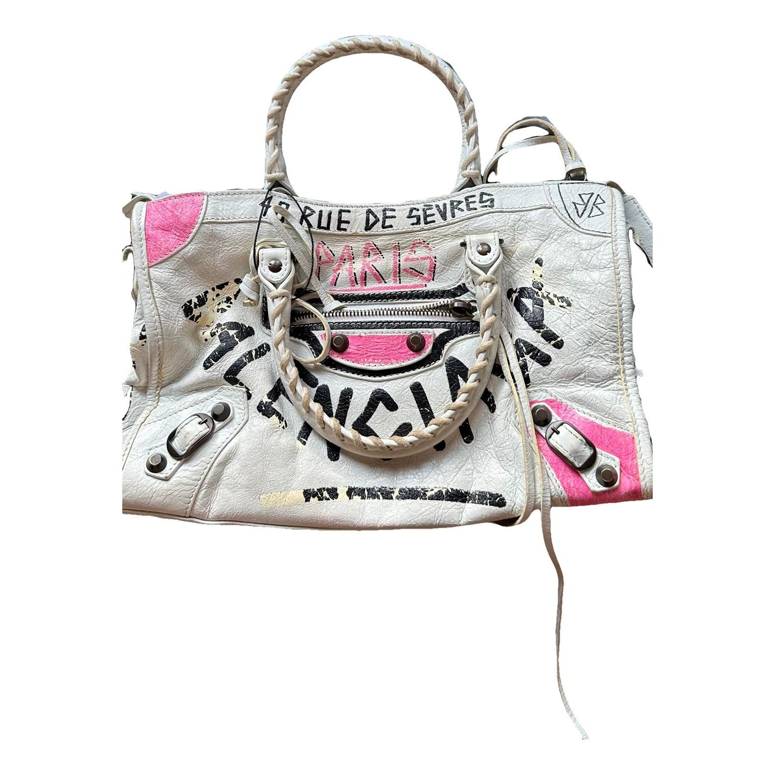 City leather handbag