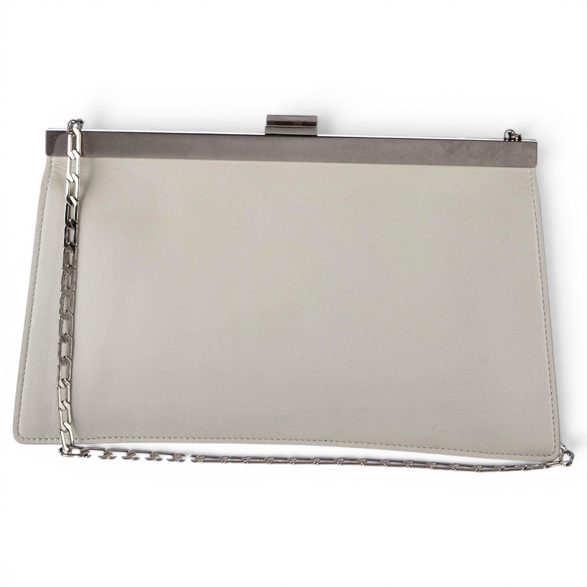 Clasp leather handbag