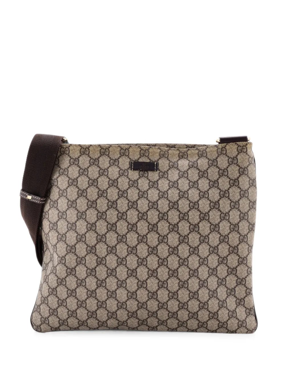Zip Top Messenger Bag GG Coated Canvas Large crossbody bag