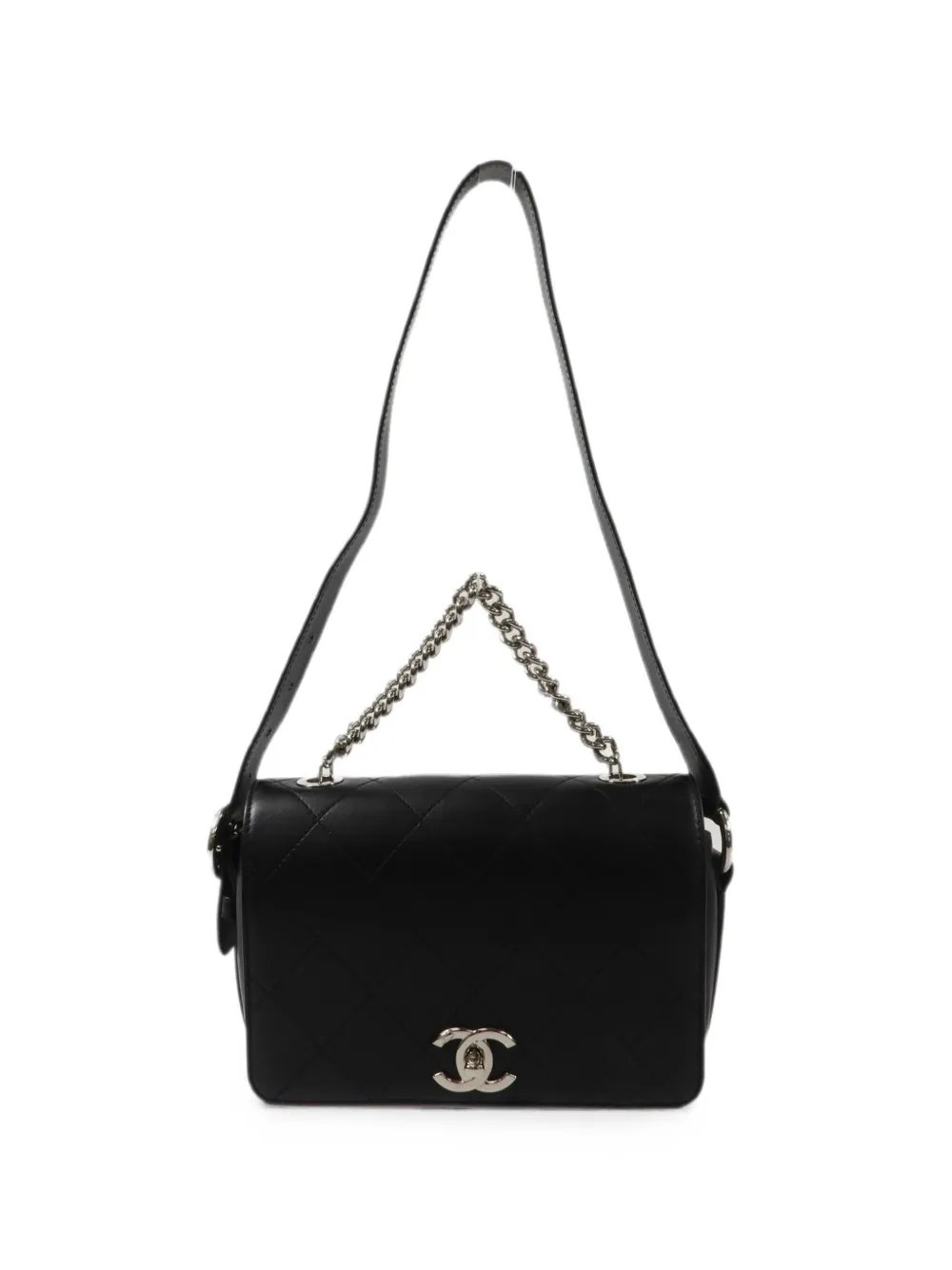 CC logo-plaque quilted tote bag