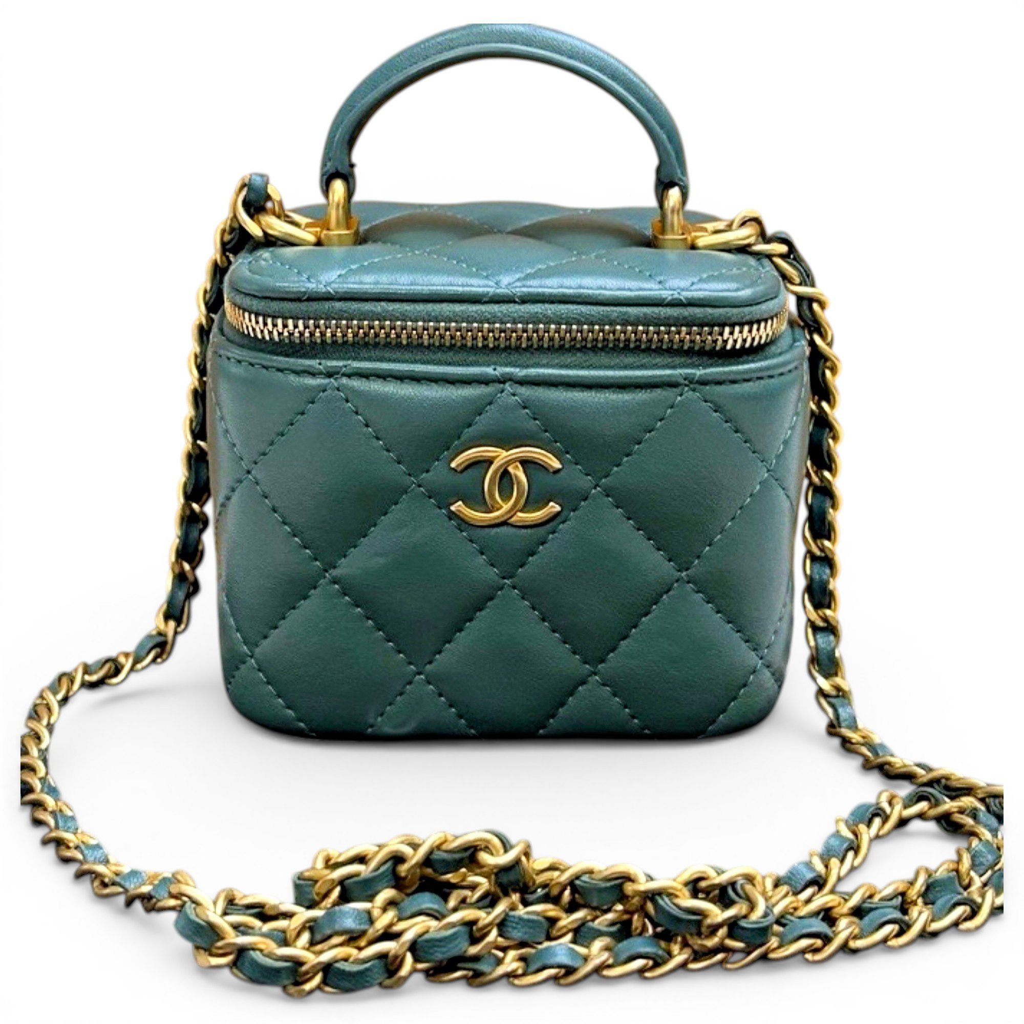 Vanity leather handbag