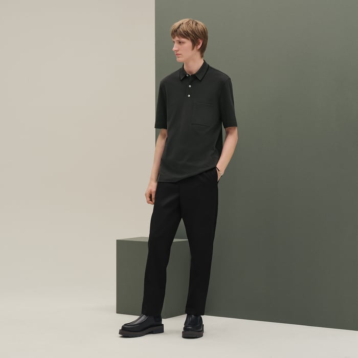 Vert Chrome "Piqures Sellier" Polo Shirt