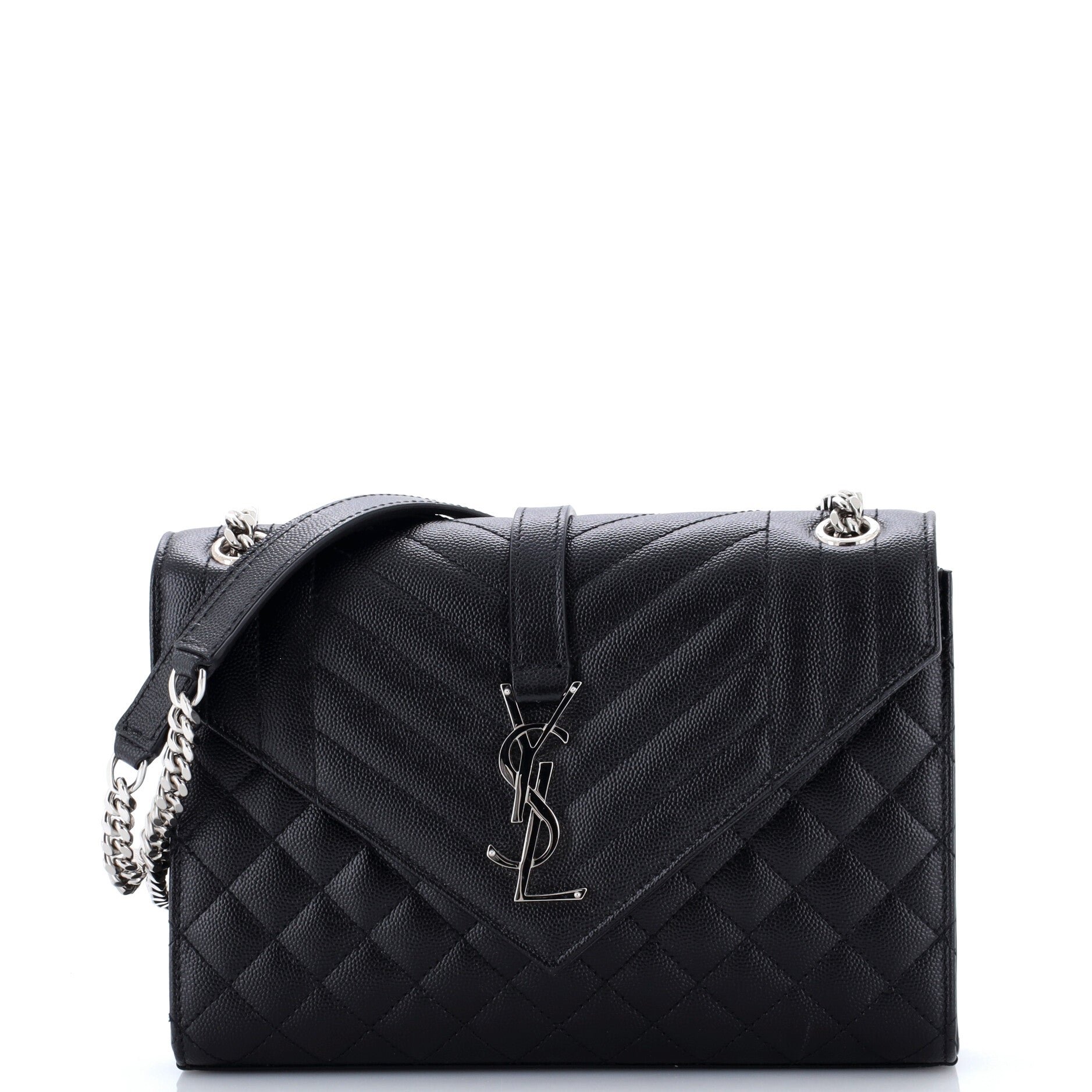 Classic Monogram Envelope Satchel Mixed Matelasse Leather Medium