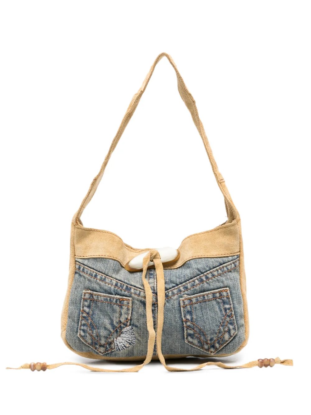 2000s pocket-detail denim mini tote bag