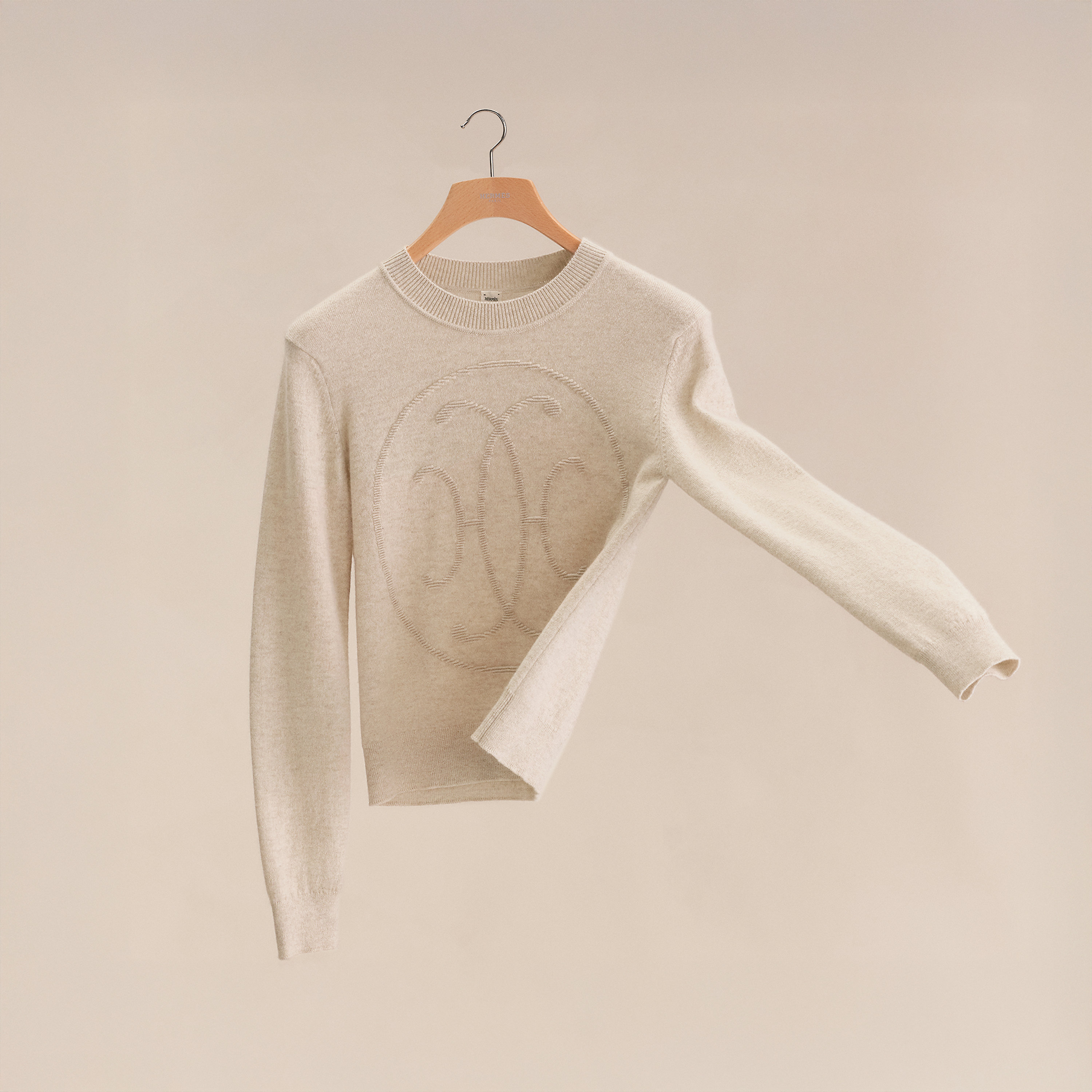 Cashmere "H Lift" long-sleeve sweater