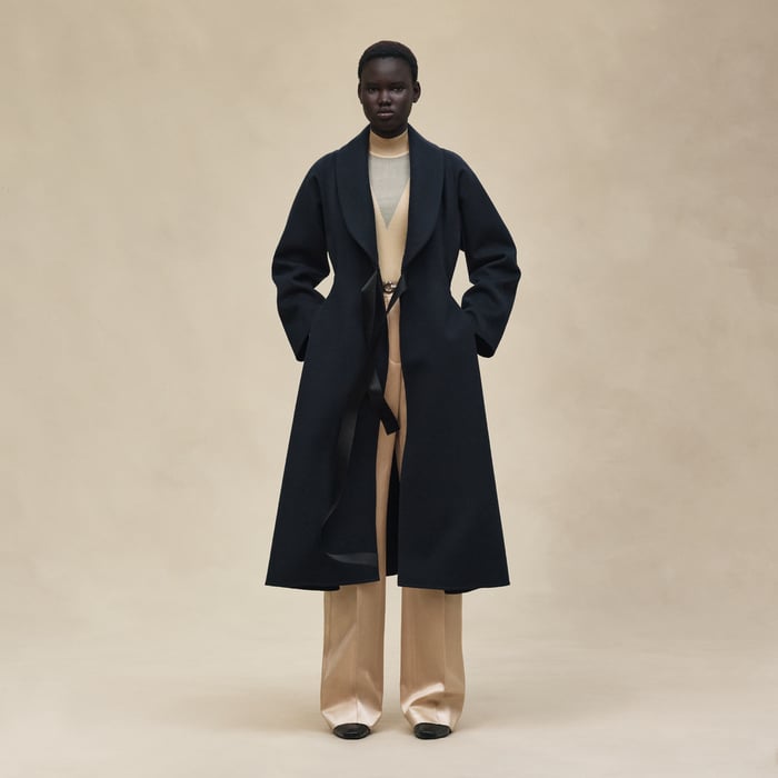 Bleu Noir Long Cashmere Coat
