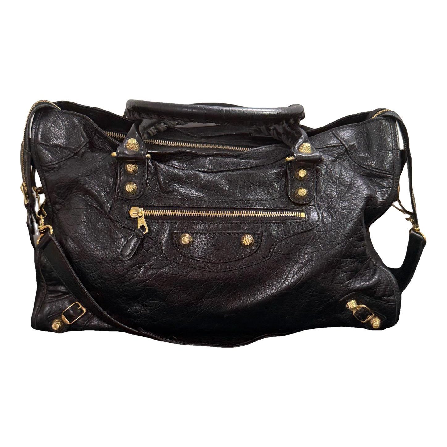 City leather handbag